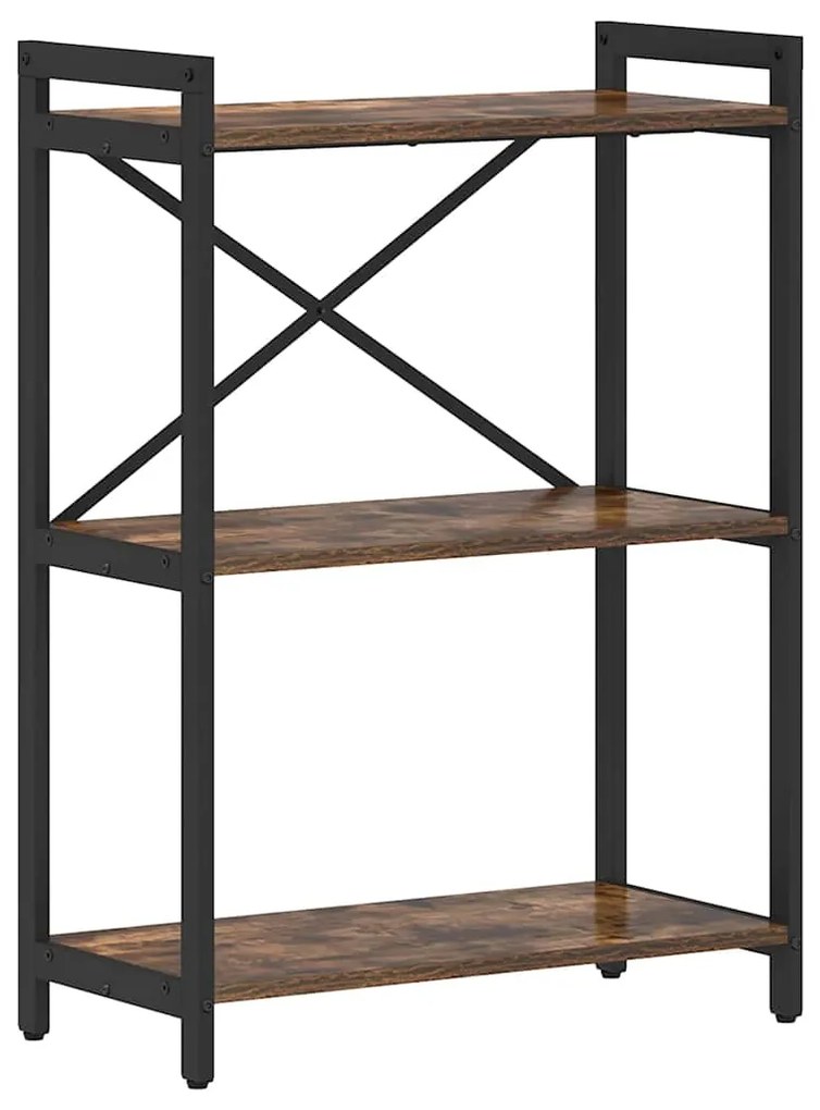 vidaXL Βιβλιοθήκη Καπνιστή δρυς 60 x 30 x 83 εκ Επεξεργασμένο ξύλο