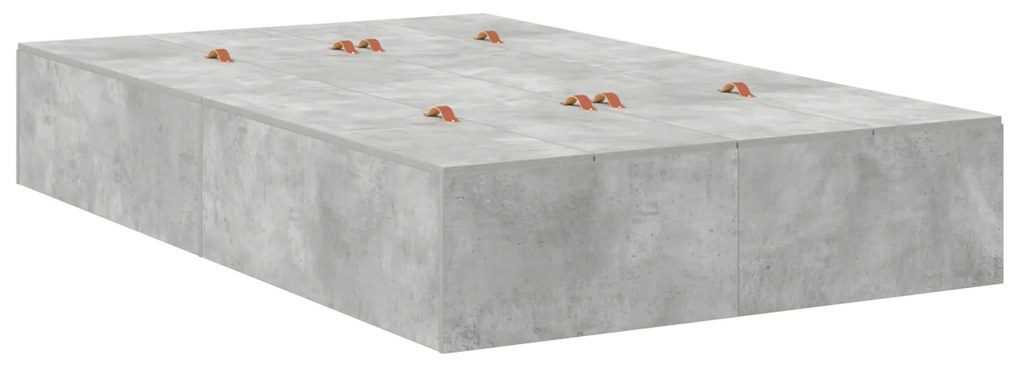 vidaXL Κρεβάτι Αποθήκευσης Σκυρόδεμα Γκρι 120x190 εκ