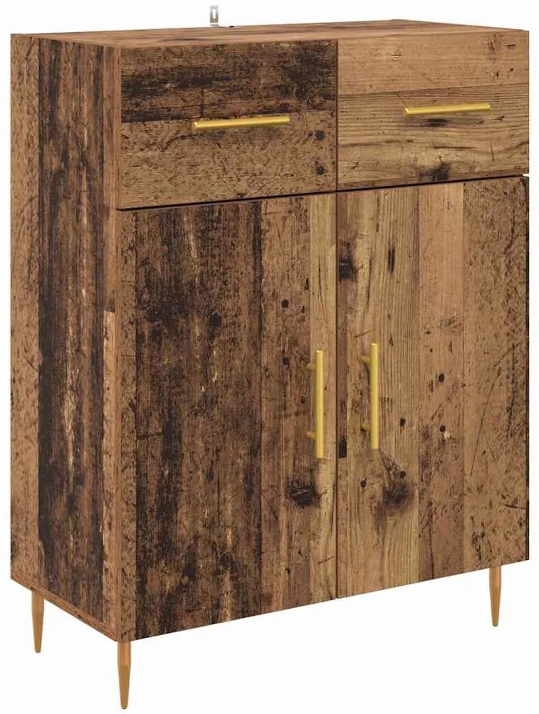 vidaXL Highboard Παλιό ξύλο 69,5 x 34 x 180 εκ. Επεξεργασμένο ξύλο