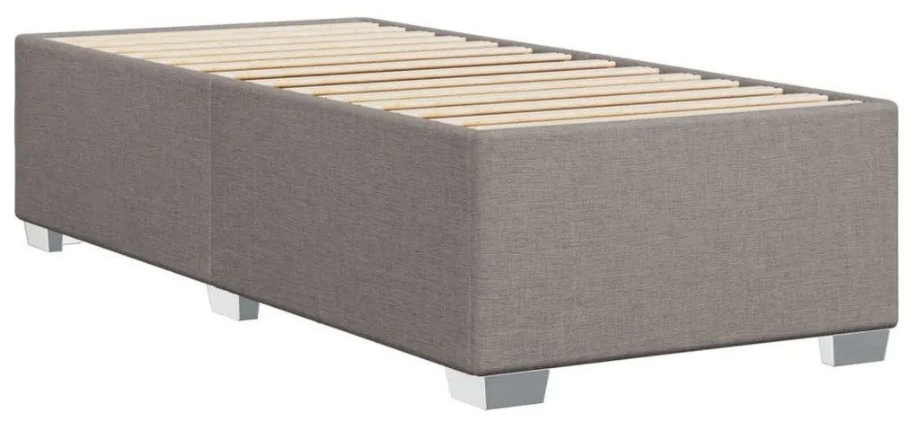 Κρεβάτι Boxspring με Στρώμα Taupe 90x200 εκ. Υφασμάτινο - Μπεζ-Γκρι