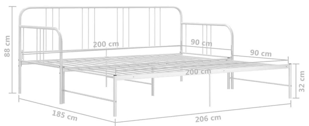 Πλαίσιο για Καναπέ - Κρεβάτι Λευκό 90 x 200 εκ. Μεταλλικό - Λευκό