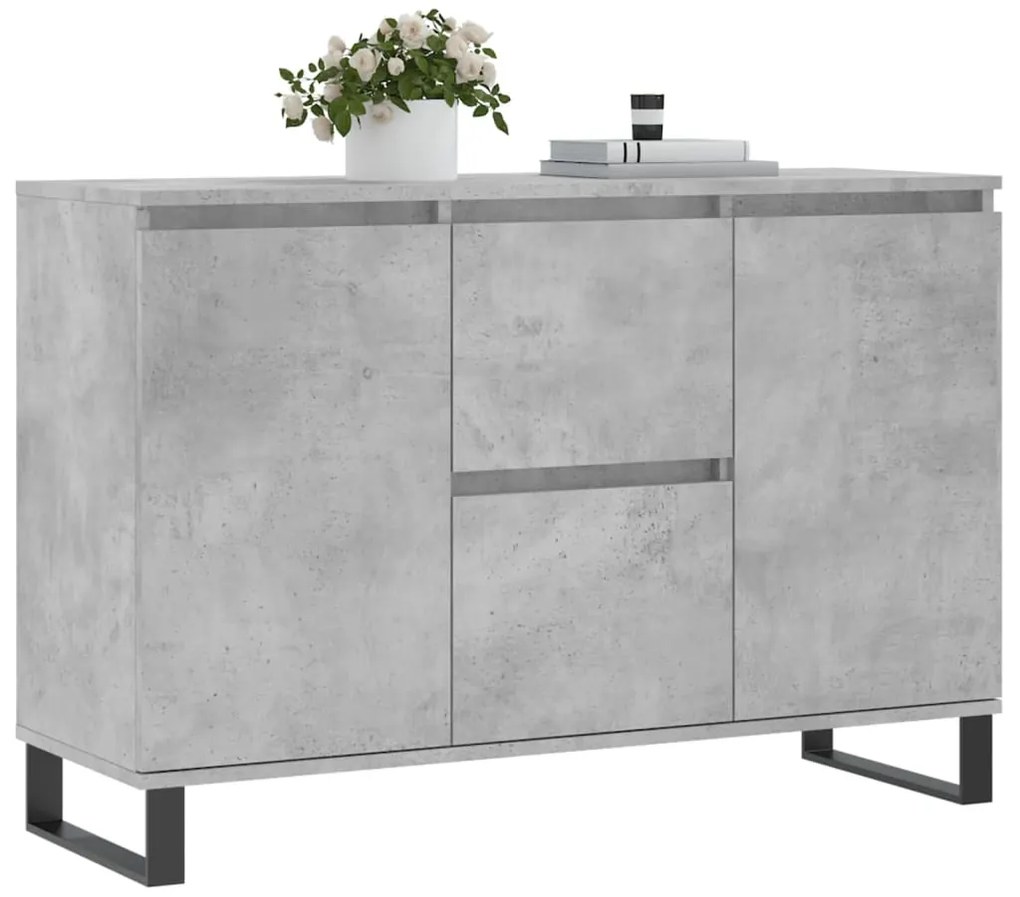 vidaXL Μπουφές Γκρι Σκυροδέματος 104x35x70 εκ. από Επεξεργασμένο Ξύλο