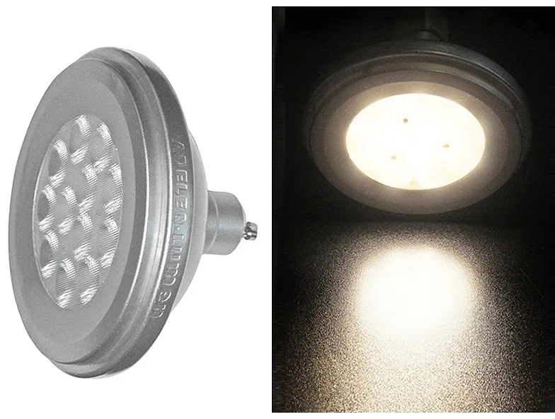 Adeleq Led Λάμπα Αλουμινίου Ar111 Gu10 12W 230Vac 24° 3000Κ Θερμό 13-11101200