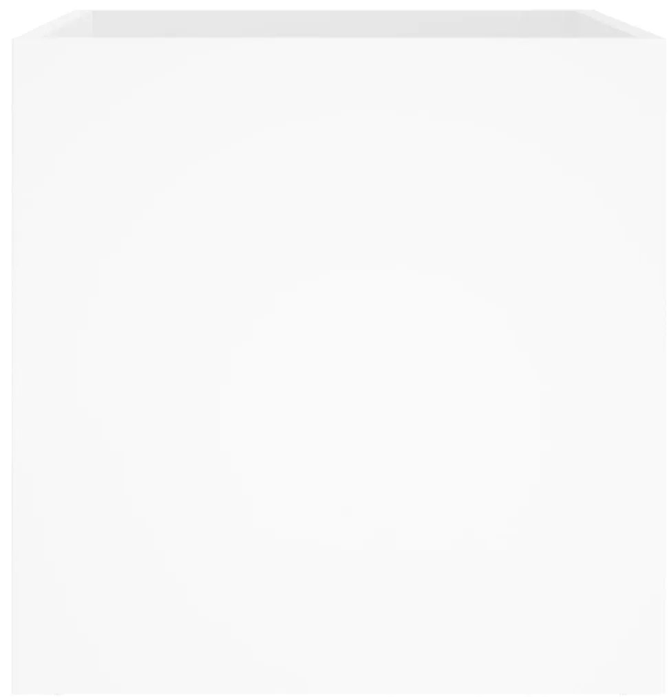 vidaXL Ζαρντινιέρα Γυαλιστερή Λευκή 40x40x40 εκ. Επεξεργασμένο Ξύλο