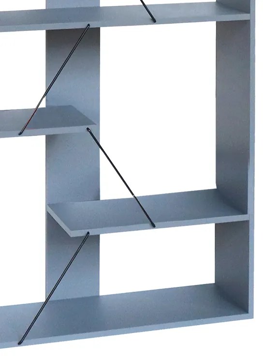 Βιβλιοθήκη Tars pakoworld γκρι-μαύρο 84x25.5x154.5εκ