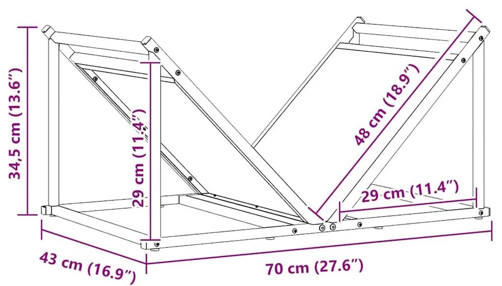 Ράφι Καυσόξυλων 70x43x34,5 εκ. Χάλυβας ψυχρής έλασης - Πράσινο