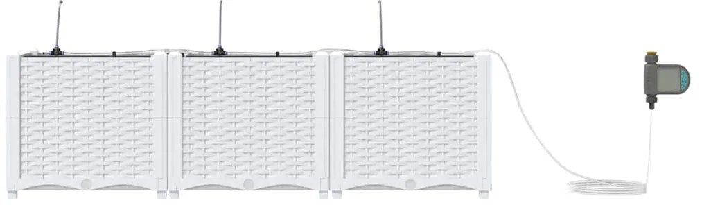 vidaXL Ζαρντινιέρες κήπου Λευκό 120 x 40 x 37.5 cm Ατσάλι