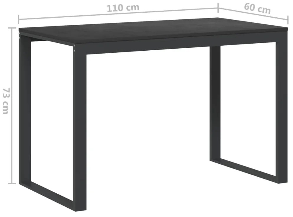 vidaXL Γραφείο Υπολογιστή Μαύρο 110 x 60 x 73 εκ. από Μοριοσανίδα