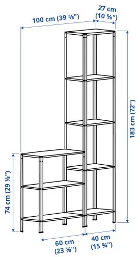 HYLLIS ραφιέρα εσωτερικού/εξωτερικού χώρου, 100x27x74-183 cm 994.174.10