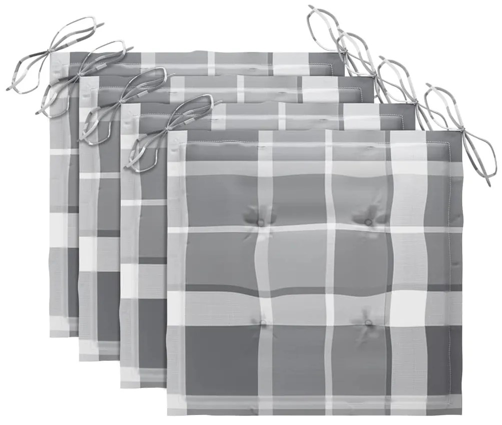 vidaXL Καρέκλες Κήπου 4 τεμ. από Μασίφ Ξύλο Teak με Μαξιλάρια