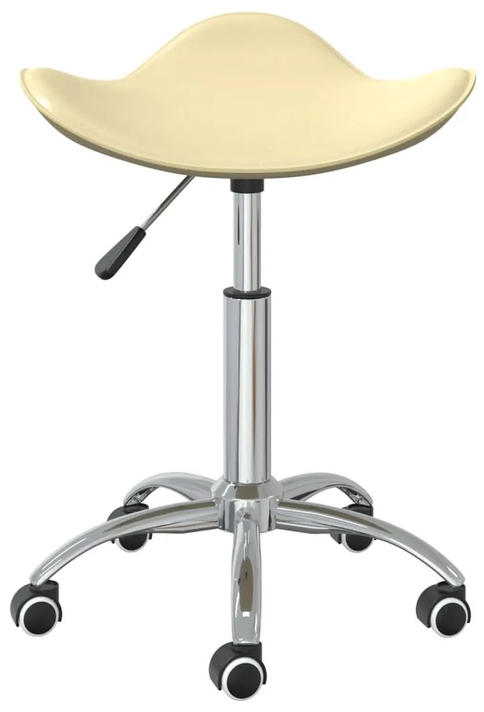 vidaXL Καρέκλα Τραπεζαρίας Περιστρεφόμενη Κρεμ από Συνθετικό Δέρμα