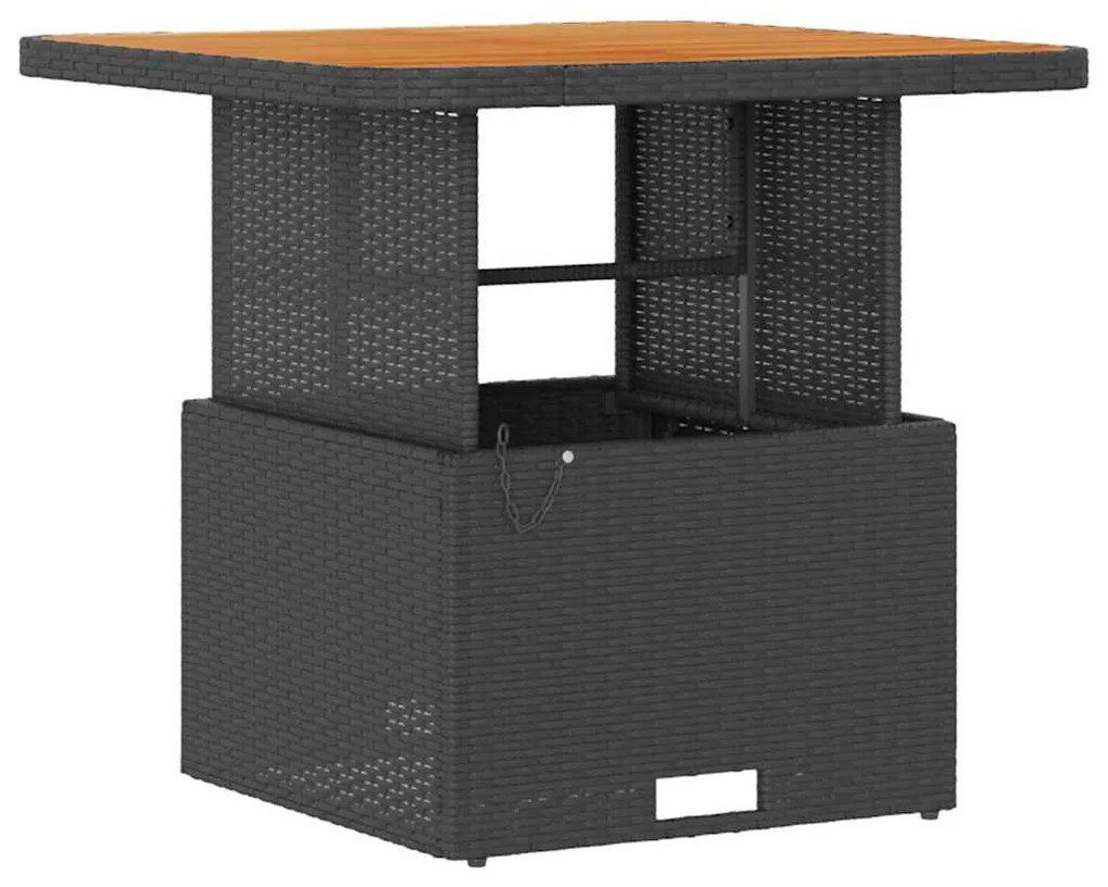 vidaXL Σέτ φαγητού για κήπο Μαύρο συνθετικό ρατάν