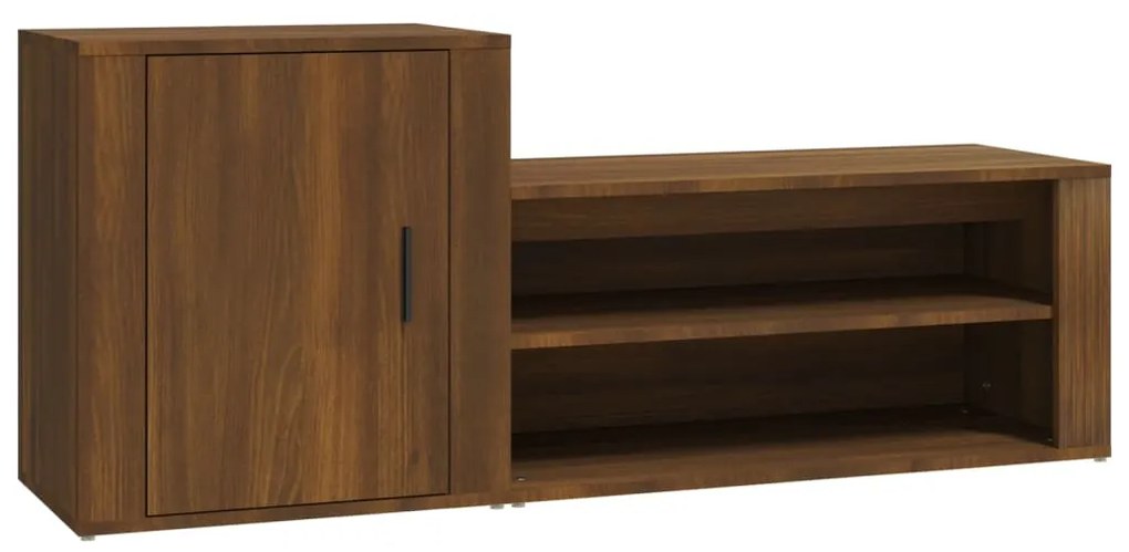 vidaXL Παπουτσοθήκη Καφέ Δρυς 130x35x54 εκ. από Επεξεργασμένο Ξύλο