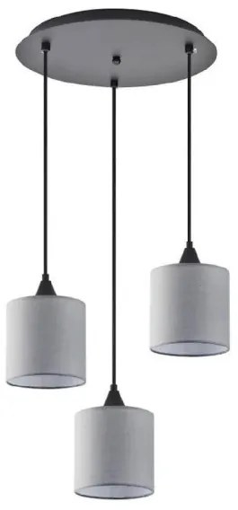 Κρεμαστό Φωτιστικό Οροφής Ύφασμα ADEPT H300 Φ35 Homelighting-77-9019-Γκρι 77-9019