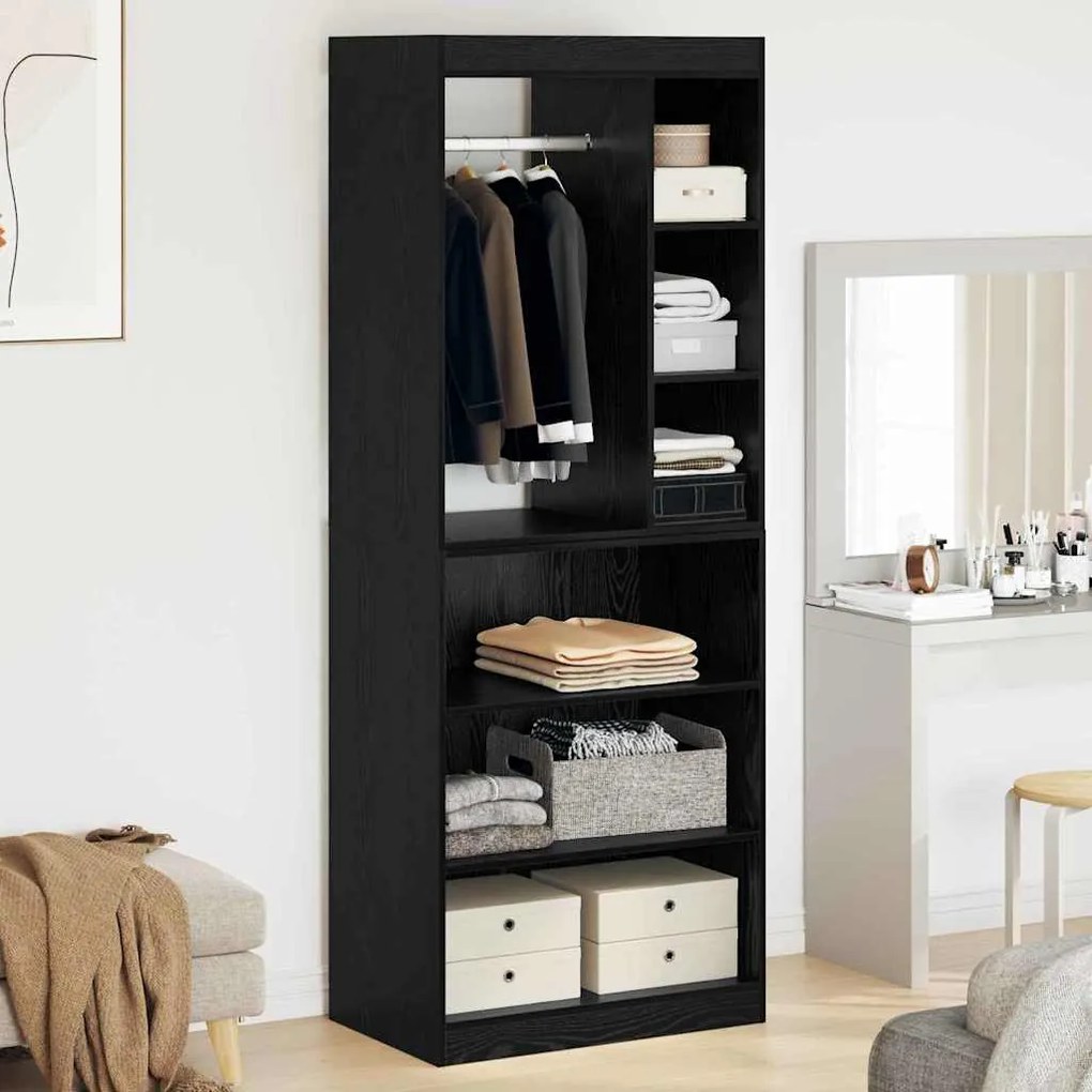 vidaXL Ντουλάπι με ράφι Μαύρη δρυς 77 x 48 x 102 cm Επεξεργασμένο ξύλο