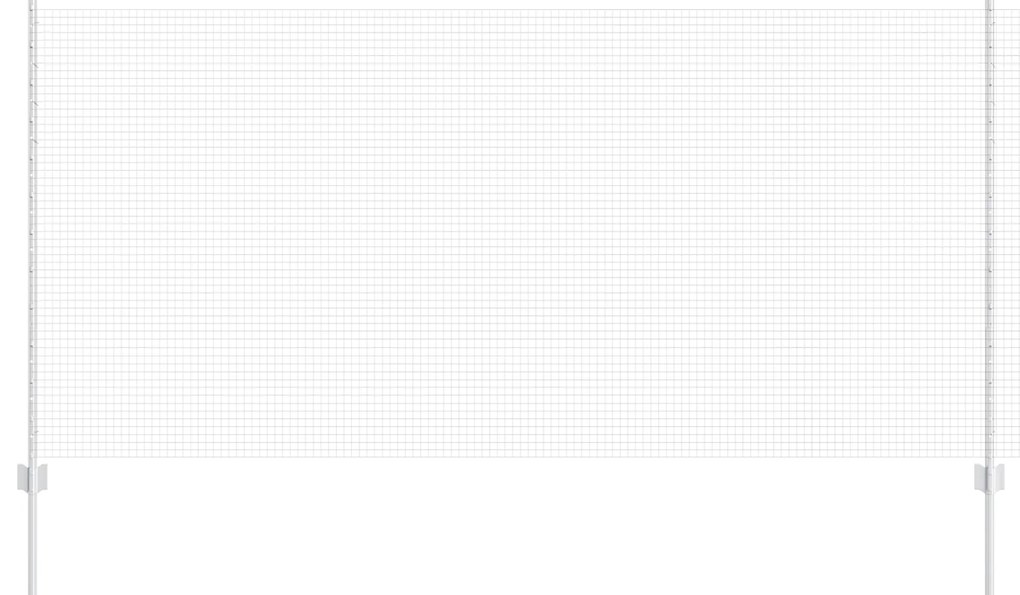 vidaXL Συρμάτινος Φράχτης με 44 U Posts Ασημί 1.2x50 μ Χάλυβας