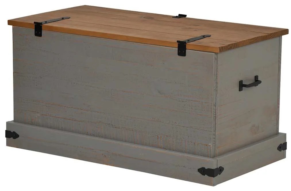 Σεντούκι αποθήκευσης HALDEN γκρι 91x48x47 cm μασίφ ξύλο πεύκο - Γκρι