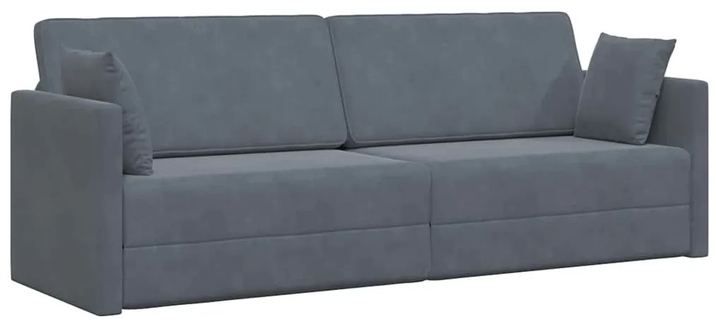 vidaXL Καναπές-κλίνες 2 σε 1 Σκούρος Γκρι 213x144x60 cm Βελούδο