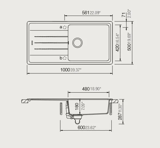 Νεροχύτης Schock Element Cristalite 31100-Anthraki