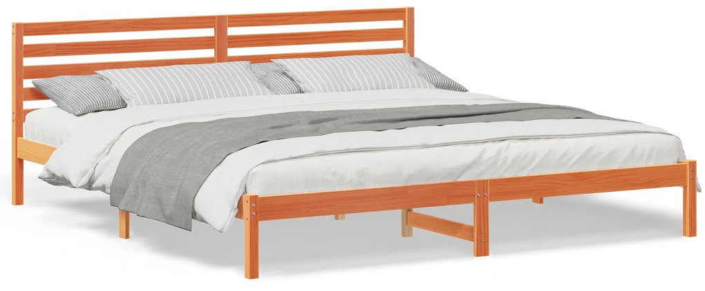 vidaXL Σκελετός Κρεβατιού Καφέ κεριού 180 x 210 cm Μασίφ ξύλο πεύκου