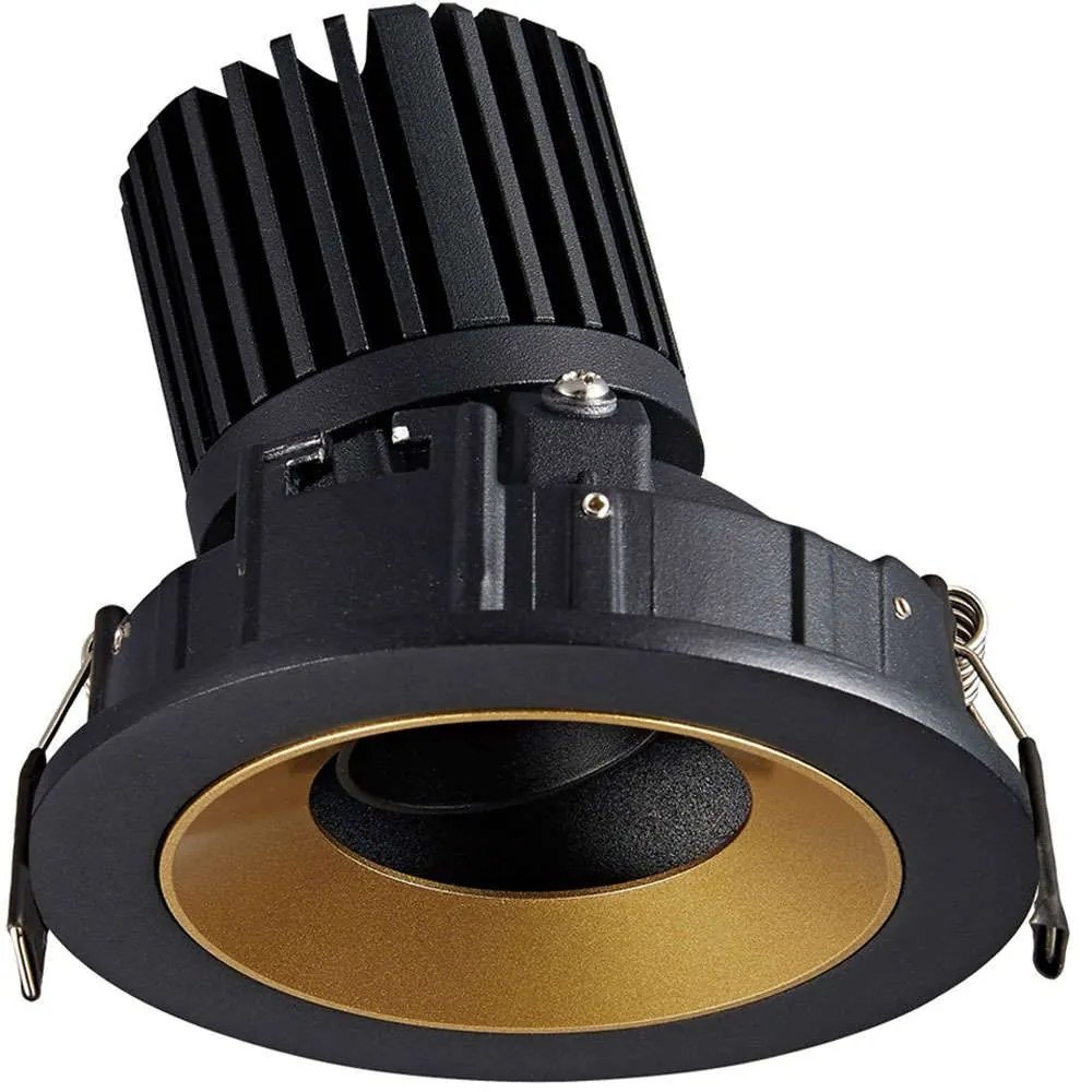 Σποτ Χωνευτό VK/04346/BGD/W Φ11,5cm Led 830Lm 12W 3000K Black-Gold VKLed Στρόγγυλο