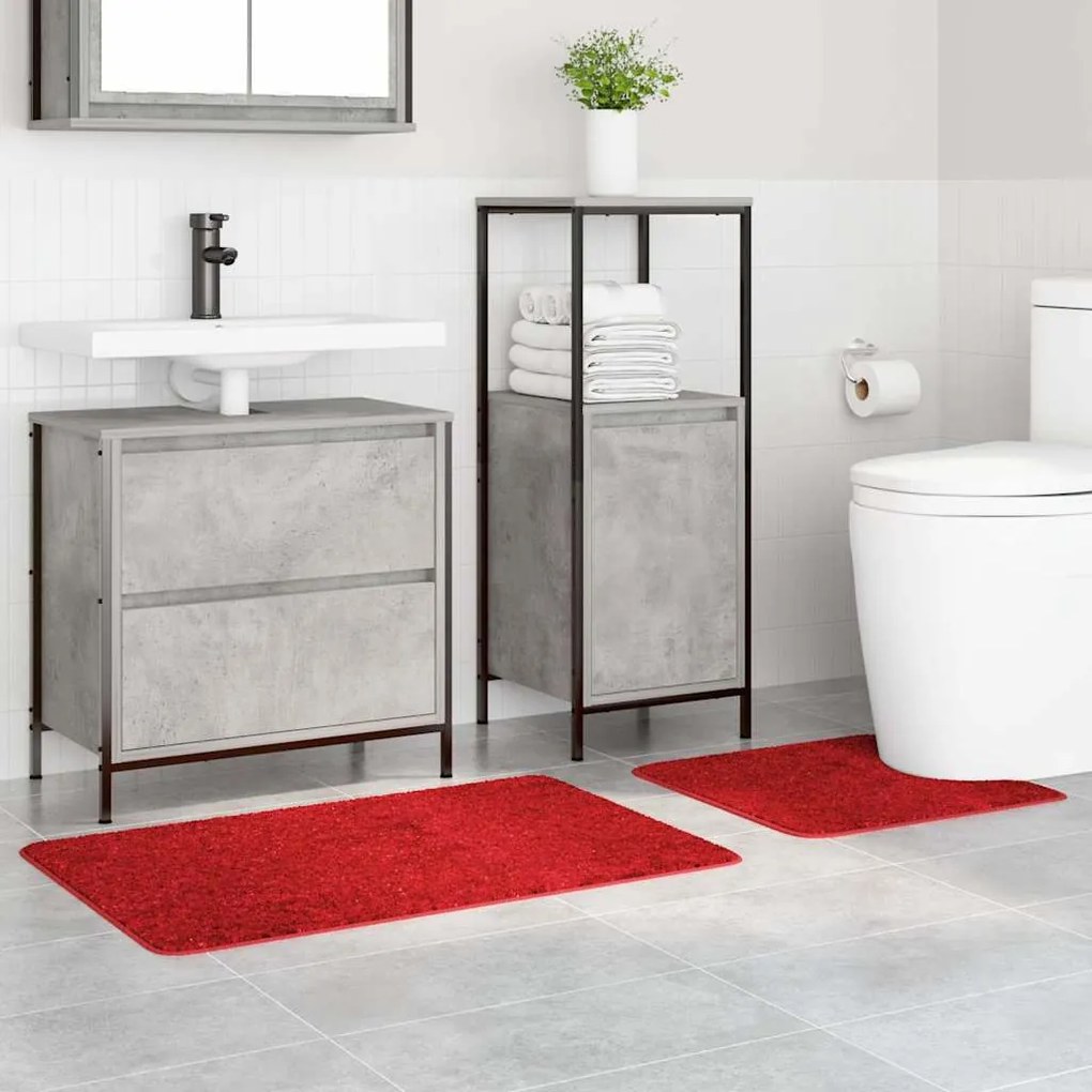 vidaXL Πατάκι μπάνιου 2 pcs Κόκκινο 50 x 50 cm Πολυπροπυλένιο