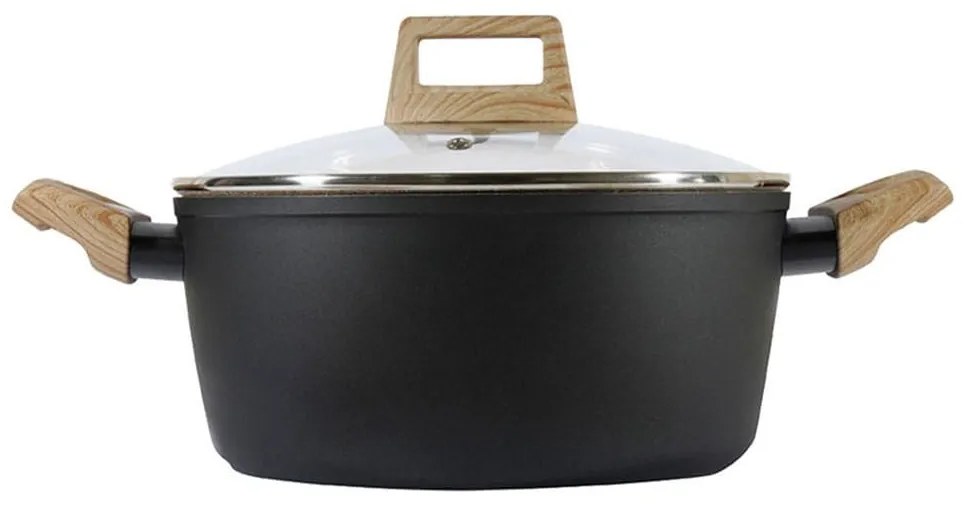 Κατσαρόλα Με Γυάλινο Καπάκι Earth Φ20cm 01-10201 Black Estia 20cm Aluminium
