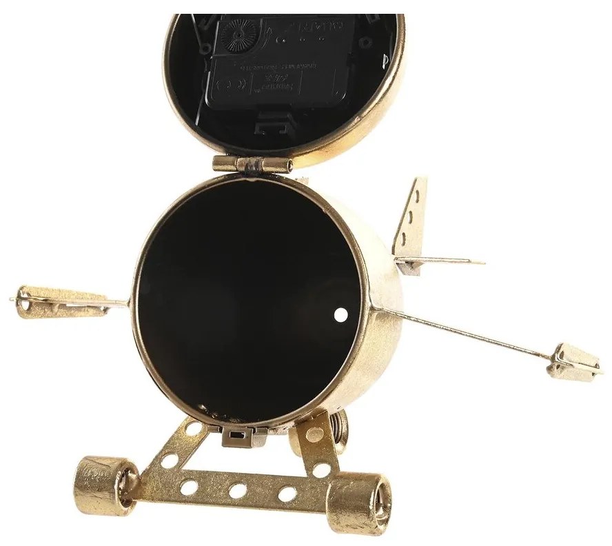 Bordklokke DKD Home Decor Χρυσό Ασημί Αεροπλάνο (x2)