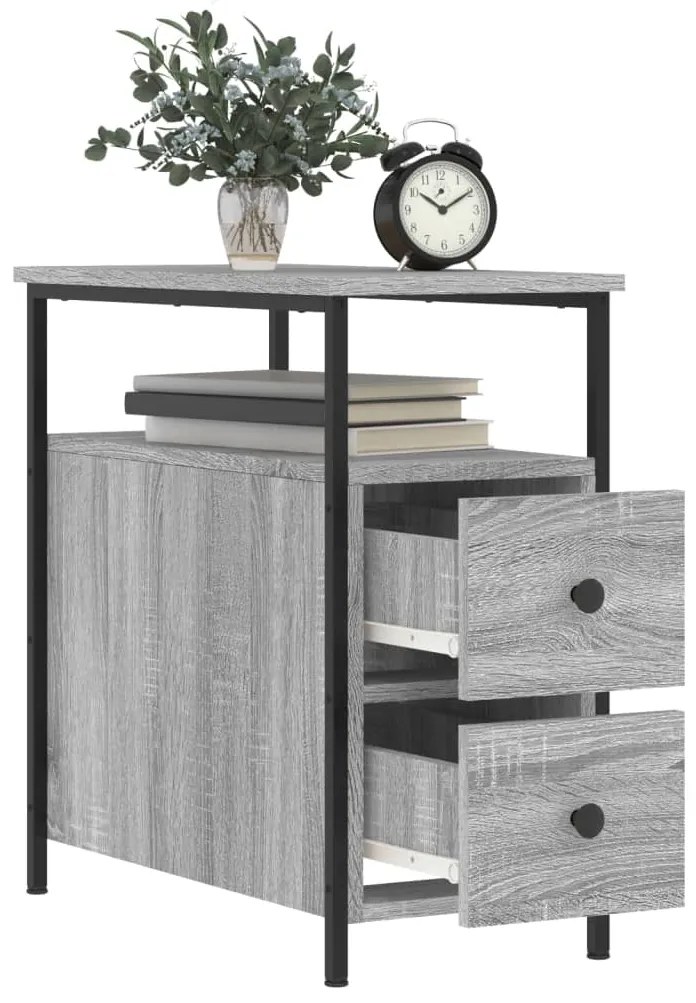vidaXL Κομοδίνα 2 τεμ. Γκρι Sonoma 30 x 60 x 60 εκ. από Επεξεργ. Ξύλο