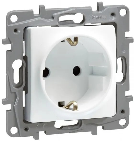 LEGRAND πρίζα 2Π+Γ 764529, ασφαλείας, λευκή