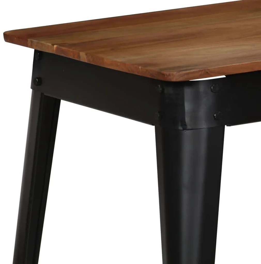 vidaXL Τραπεζαρία 120 x 60 x 76 εκ. από Μασίφ Ξύλο Ακακίας και Ατσάλι