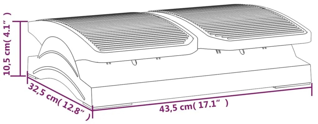 vidaXL Υποπόδιο Μαύρο 43,5 x 32,5 x 10,5 εκ.