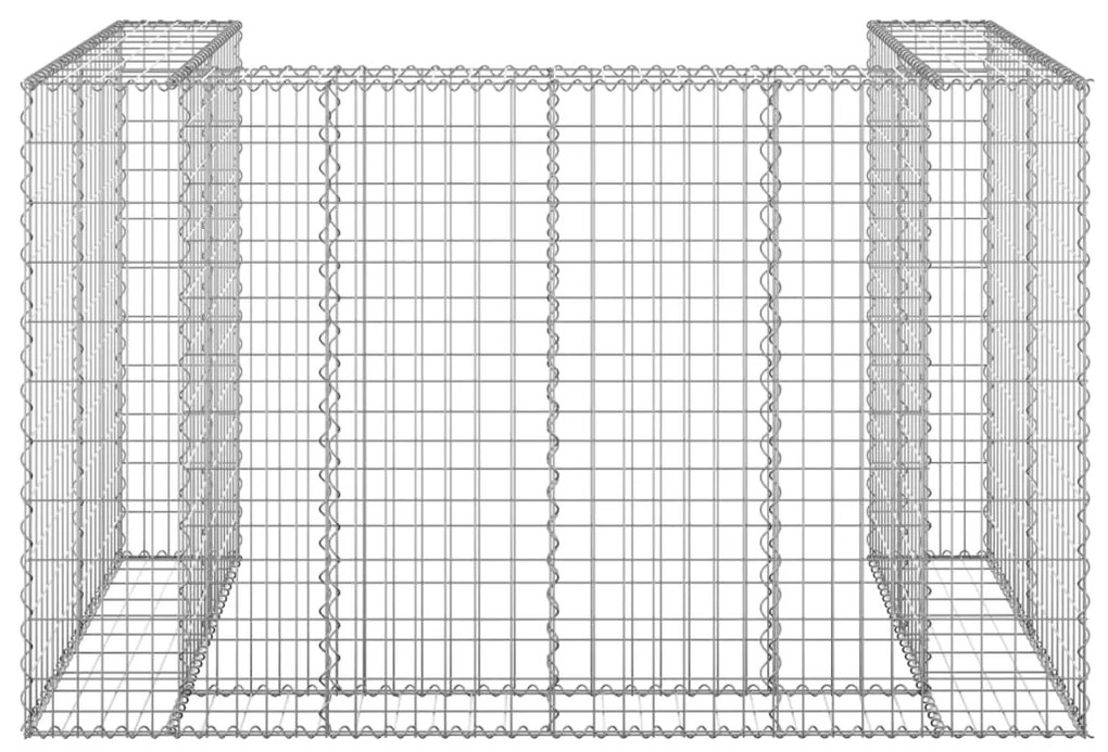 vidaXL Συρματοκιβώτιο Τοίχος για Κάδους 180x100x110 εκ Γαλβαν. Χάλυβας