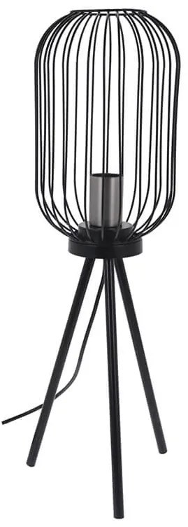 Eπιτραπέζιο μεταλλικό φωτιστικό με λαμπτήρα Ε27 και διαστάσεις 17.5x17.5x60cm - Μαύρο