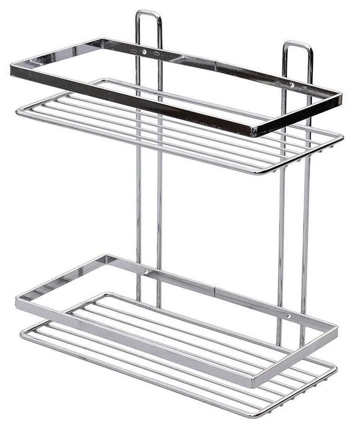 ESTIA ΕΤΑΖΕΡΑ ELEGANT ΜΕΤΑΛΛΙΚΗ ΙΣΙΑ 2 ΘΕΣΕΩΝ 27x25x12.5cm ΧΡΩΜΙΟΥ