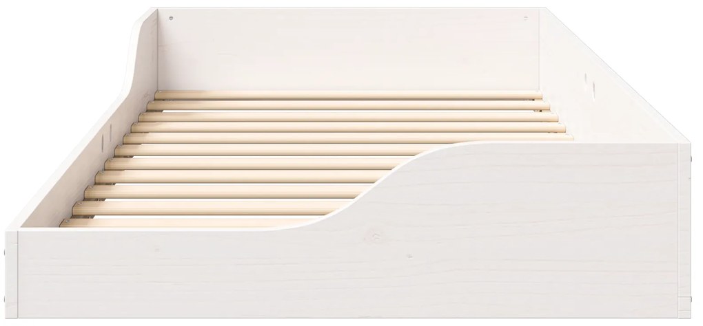 vidaXL Κρεβάτι δαπέδου Λευκό 90 x 190 cm Συμπαγές ξύλο πεύκου