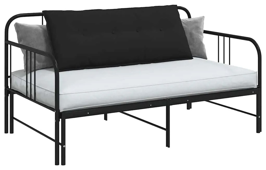 vidaXL Μαξιλάρι Πλάτης Μαύρο 120 x 50 cm Ύφασμα Μικροΐνας