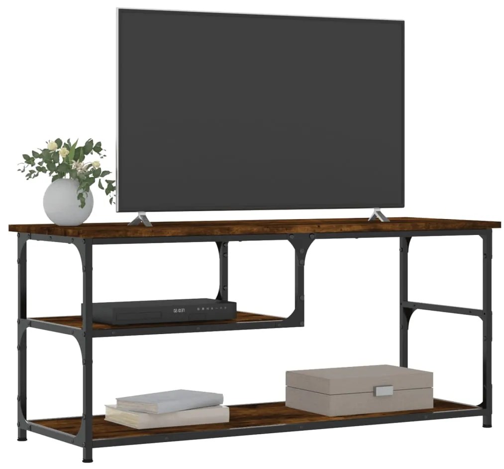 vidaXL Έπιπλο Τηλεόρασης Καπν. Δρυς 103x38x46,5 εκ Επεξ. Ξύλο & Ατσάλι
