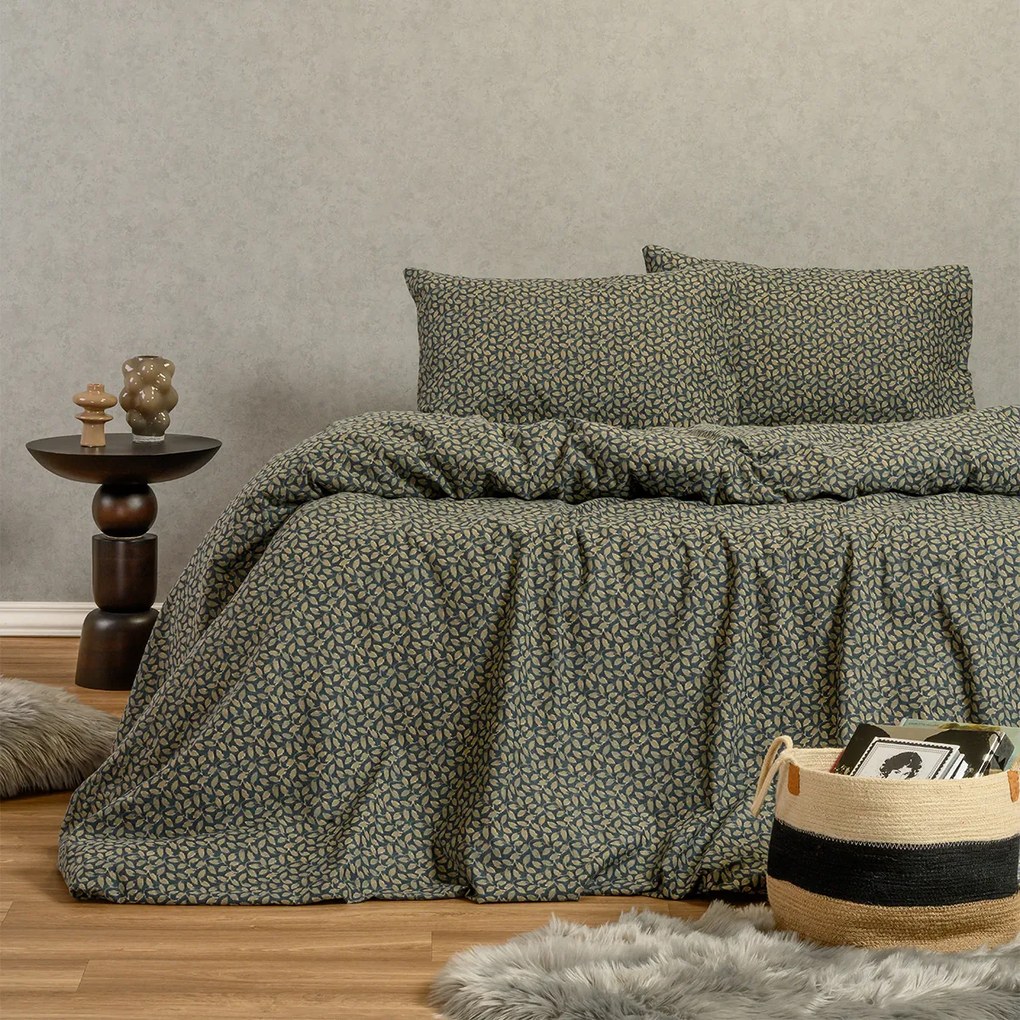 Φανελένια Παπλωματοθήκη Μονή (165x245) Melinen Winter Line Elise Blue