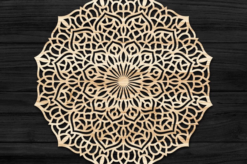 Intra απο ξύλο plywood 3mm-4mm πάχος Τρισδιάστατη Mandala Δίασταση 30x30 cm INTRAFABR-74277638
