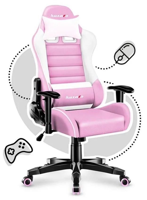 Καρέκλα Παιχνιδιού Huzaro HZ-Ranger 6.0 Pink Λευκό