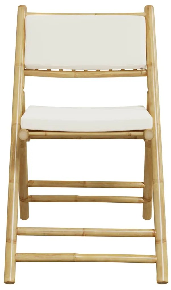 vidaXL Σετ Bistro Πτυσσόμενο 3 τεμ. από Μπαμπού με Μαξιλάρια