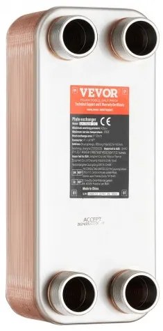 VEVOR 30 Plate Heat Exchanger 4*1-1/4&quot; MNPT Ports 5&quot;x 12&quot; Brazed 316L St. Steel