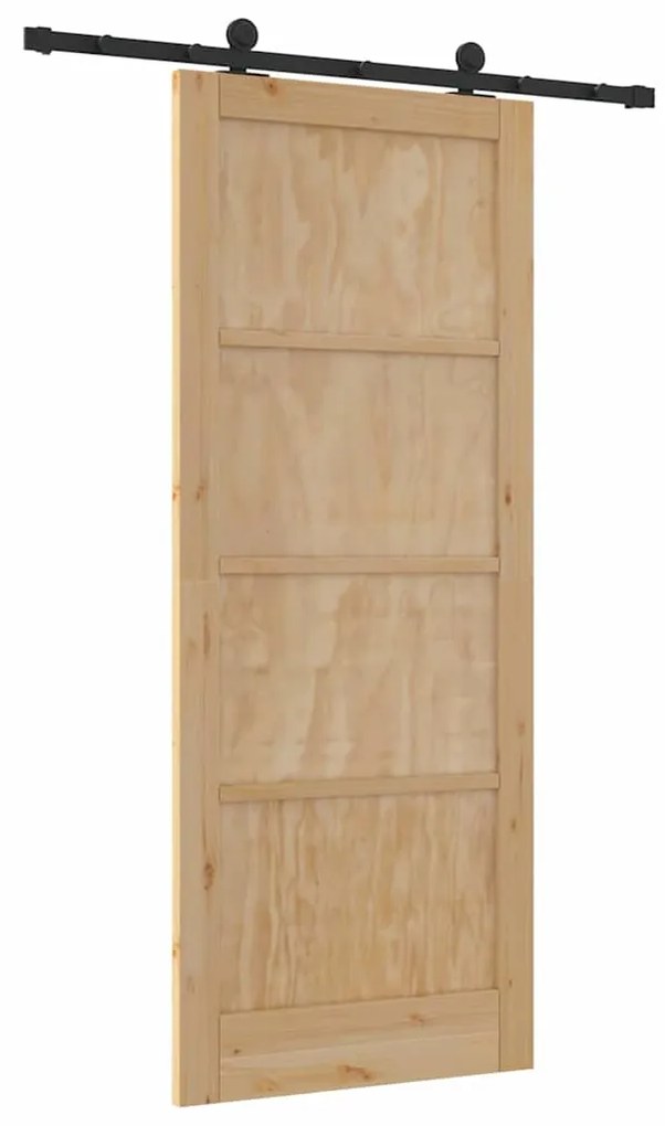 vidaXL Συρόμενη Πόρτα ORKDAL Φυσικό και μαύρο 86 x 211 cm