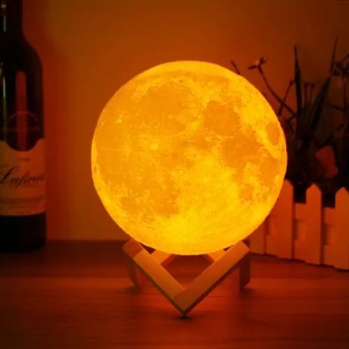Moon light 3D Λάμπα σε Σχήμα Σελήνης