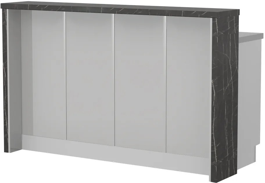 Πάγκος νησίδας Modena-Μήκος: 160 εκ.-Γκρι ανοιχτό-Black Stone