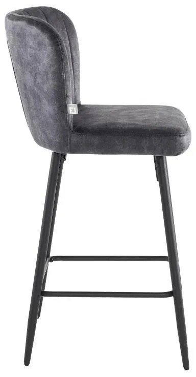 Σκαμπό Μπάρ FL2036 Fylliana Γκρί - Μαύρο 51x54x94 εκ. 2αδα