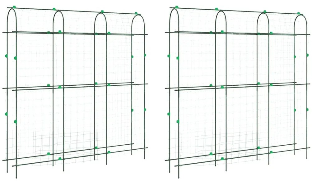 vidaXL Καφασωτά Κήπου για Αναρριχώμενα Φυτά 2 τεμ. Πλαίσιο U Ατσάλι