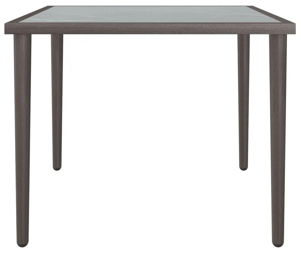 vidaXL Τραπέζι Κήπου Γκρι 48x48x37 εκ. Ατσάλινο