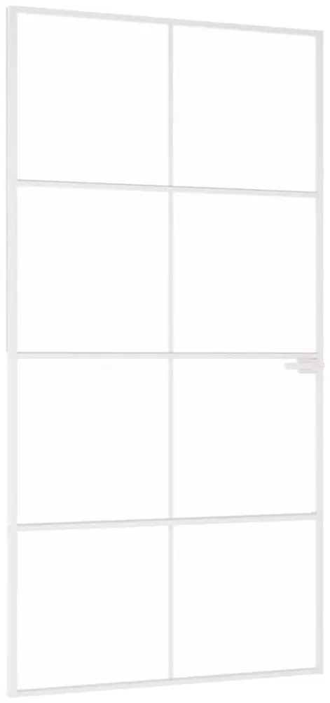 vidaXL Εσωτερική Πόρτα Λευκή 102x201,5εκ. Ψημένο Γυαλί&Λεπτό Αλουμίνιο